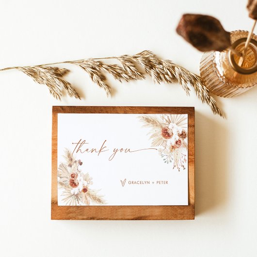 Boho Pampas Grass Dankeschön Karte