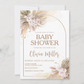 Boho Pampas Grass Desert Baby Dusche Einladung (Vorderseite)