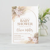 Boho Pampas Grass Desert Baby Dusche Einladung (Stehend Vorderseite)