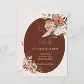 Boho Pampas Grass Details Card – Neutral Event Begleitkarte (Vorne/Hinten)