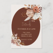 Boho Pampas Grass Details Card – Neutral Event