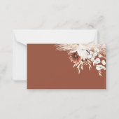 Boho Pampas Grass Diaper Raffekarte Mitteilungskarte (Rückseite)