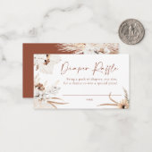 Boho Pampas Grass Diaper Raffekarte Mitteilungskarte (Vorderseite/Rückseite Beispiel)