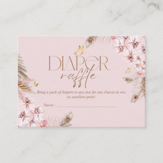 Boho Pampas Grass Diaper Raffle Baby Shower Begleitkarte
