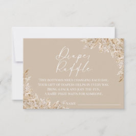 Boho Pampas Grass Diaper Raffle Card | Neutral Dankeskarte