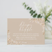 Boho Pampas Grass Diaper Raffle Card | Neutral Dankeskarte (Stehend Vorderseite)