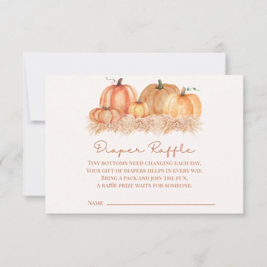 Boho Pampas Grass Diaper Raffle Card | Rustic Dankeskarte (Vorderseite)