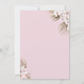 Boho Pampas Grass Dried Floral Blush Rose Hochzeit Einladung (Rückseite)