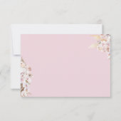Boho Pampas Grass Dried Floral Blush Rose Hochzeit RSVP Karte (Rückseite)