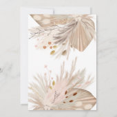 Boho pampas grass dried flowers bridal shower einladung (Rückseite)