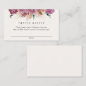 Boho Pampas Grass Driven Florals Diaper Raffle Enc Begleitkarte (Vorne/Hinten)