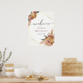 Boho Pampas Grass Driving Bouquet Dusche Willkomme Poster (Küche)