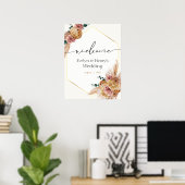 Boho Pampas Grass Driving Bouquet Willkommenspende Poster (Heimbüro)