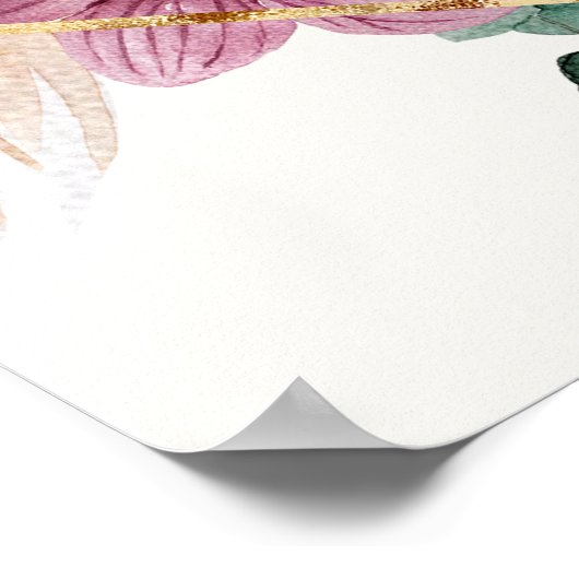 Boho Pampas Grass Driving Bouquet Willkommenspende Poster (Ecke)