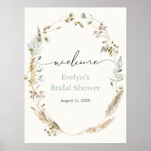 Boho Pampas Grass Driving Bouquet Willkommenspende Poster