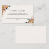 Boho Pampas Grass Driving Florals Diaper Raffle Begleitkarte (Vorne/Hinten)