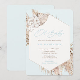 Boho Pampas Grass Driving Palms Boy Baby Shower Einladung