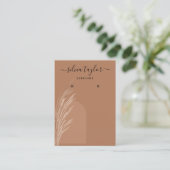Boho Pampas Grass earth Tones Terracotta Minimal Visitenkarte (Stehend Vorderseite)