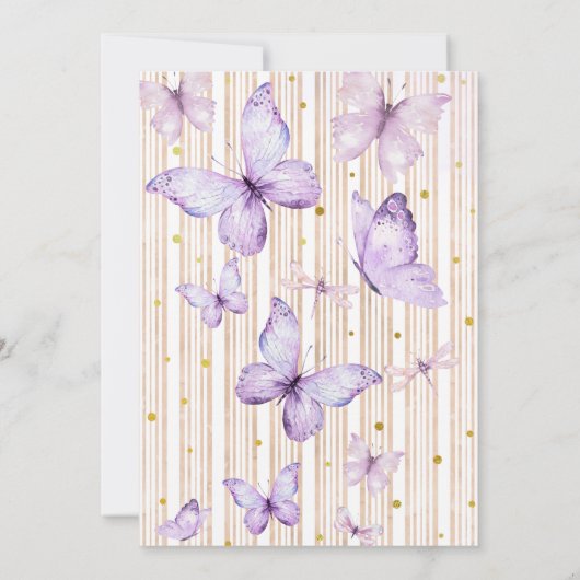 Boho Pampas Grass eine kleine Schmetterlingswaage Einladung (Rückseite)