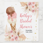 Boho Pampas Grass Eis Wein Flasche Party Weinetikett (Einzelnes Label)