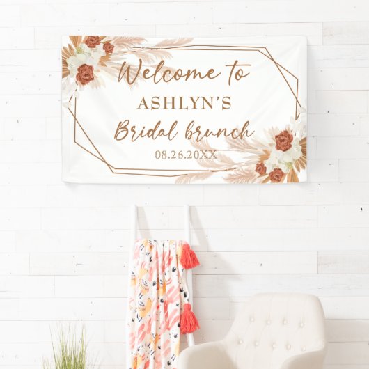 Boho Pampas Grass Elegant Bridal Brunch Hintergrun Banner (Insitu)