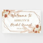 Boho Pampas Grass Elegant Bridal Brunch Hintergrun Banner (Horizontal)