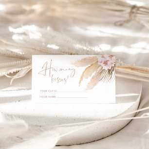 Boho pampas grass erraten, wie viele Küsse Begleitkarte