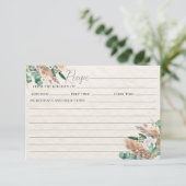 Boho Pampas Grass Eukalyptus Beige Rezept Karte (Stehend Vorderseite)