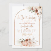 Boho Pampas Grass Fall Floral Pumpkin Baby Dusche Einladung (Vorderseite)