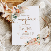 Boho Pampas Grass Fall Floral Pumpkin Baby Dusche