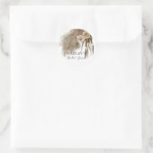 Boho Pampas Grass Fall in Liebe Brautparty Runder Aufkleber (Tasche)
