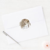 Boho Pampas Grass Fall in Liebe Brautparty Runder Aufkleber (Umschlag)