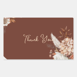 Boho Pampas Grass Favor Tags – Neutral Florals Rechteckiger Aufkleber