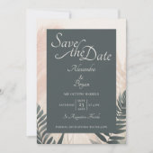 Boho Pampas Grass & Fern Wedding retten das Datum Einladung (Vorderseite)