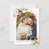 Boho Pampas Grass Floral Arch Wedding Foto Dankeskarte (Vorderseite)