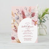 Boho Pampas Grass Floral Brautparty Einladung (Stehend Vorderseite)