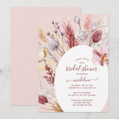 Boho Pampas Grass Floral Brautparty Einladung (Vorne/Hinten)