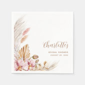 Boho Pampas Grass Floral | BRAUTPARTY Serviette (Vorderseite)