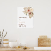 Boho Pampas Grass Floral Brautparty Willkommen Poster (Küche)