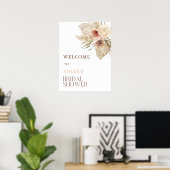 Boho Pampas Grass Floral Brautparty Willkommen Poster (Heimbüro)