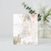 BOHO Pampas Grass Floral Coral Sage Wedding (Stehend Vorderseite)