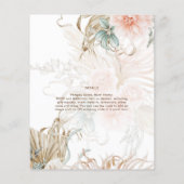 BOHO Pampas Grass Floral Coral Sage Wedding (Rückseite)