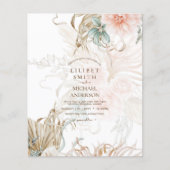 BOHO Pampas Grass Floral Coral Sage Wedding (Vorderseite)