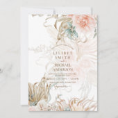 BOHO Pampas Grass Floral Coral Sage Wedding (Vorderseite)