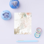 BOHO Pampas Grass Floral Coral Sage Wedding Flyer (Einzeln)