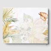 BOHO Pampas Grass Floral Coral Sage Wedding Gast Gästebuch (Rückseite)