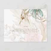 BOHO Pampas Grass Floral Coral Sage Wedding Postkarte (Rückseite)