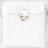 BOHO Pampas Grass Floral Coral Sage Wedding Runder Aufkleber (Tasche)