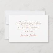 Boho Pampas Grass Floral Desert Baby Dusche Dankeskarte (Rückseite)