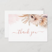 Boho Pampas Grass Floral Desert Baby Dusche Dankeskarte (Vorne/Hinten)